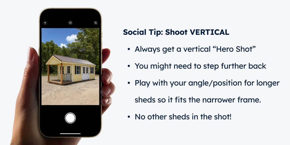 Shoot vertical shots for Instagram, Stories, and TikTok
