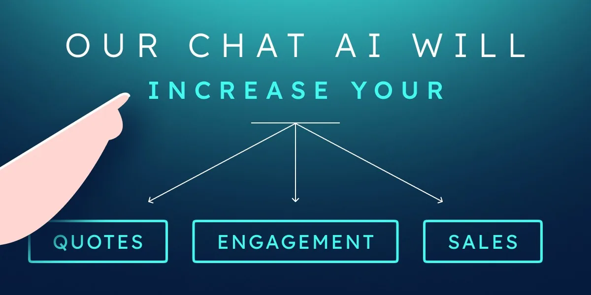Infographic: an AI chat assistant responding to a shed lead in seconds
