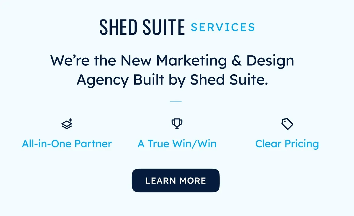 Shed Suite Services callout — done-for-you AI setup, websites, and marketing