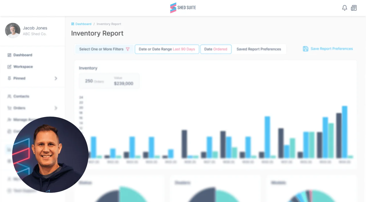 Shed Suite inventory report dashboard